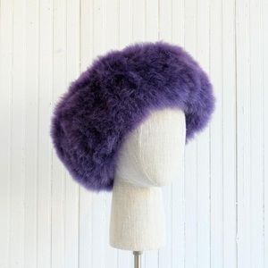 Purple Premium Baby Alpaca Fur Hat